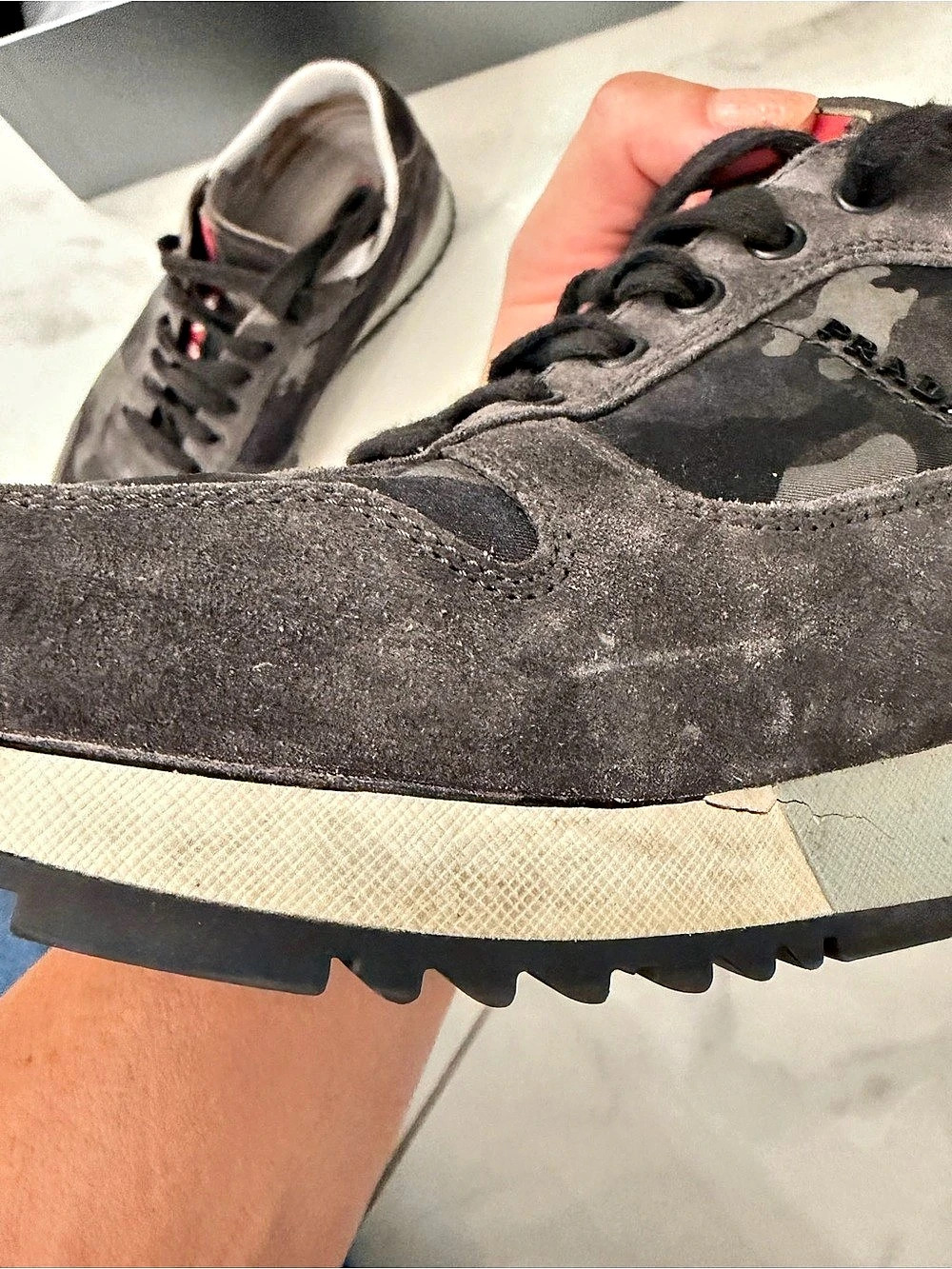 Prada Camo Sneakers in Black & Gray size 7.5-8 - Picture 7 of 11